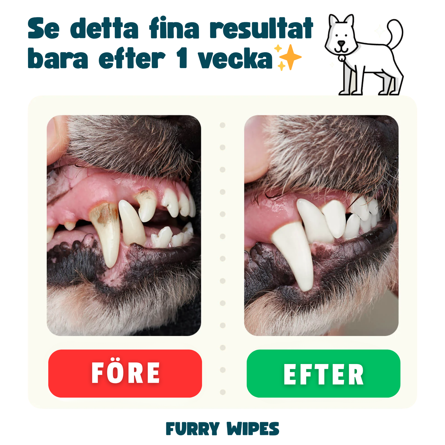 Furry Wipes – Rengör tänderna utan tandborste
