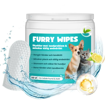 Furry Wipes – Rengör tänderna utan tandborste